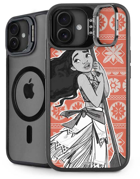 Disney Princess Moana Character Tropical Print Art iPhone 16 Plus Kickstand Case