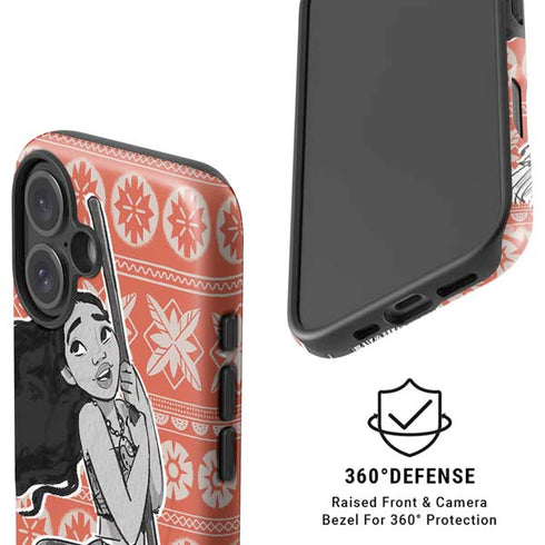 Disney Princess Moana Character Tropical Print Art iPhone 16 Plus Magsafe Impact Case