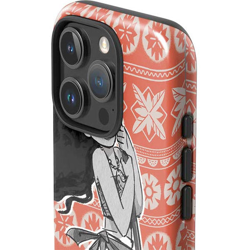 Disney Princess Moana Character Tropical Print Art iPhone 16 Pro Max Impact Case