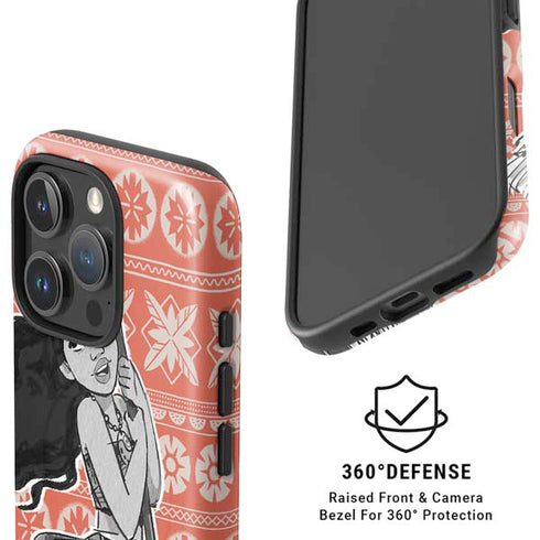 Disney Princess Moana Character Tropical Print Art iPhone 16 Pro Max Magsafe Impact Case