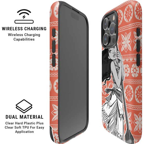 Disney Princess Moana Character Tropical Print Art iPhone 16 Pro Max Magsafe Impact Case