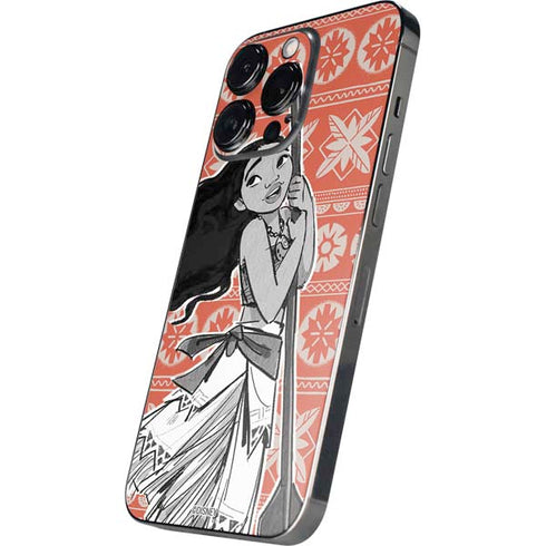 Disney Princess Moana Character Tropical Print Art iPhone 16 Pro Max Skin