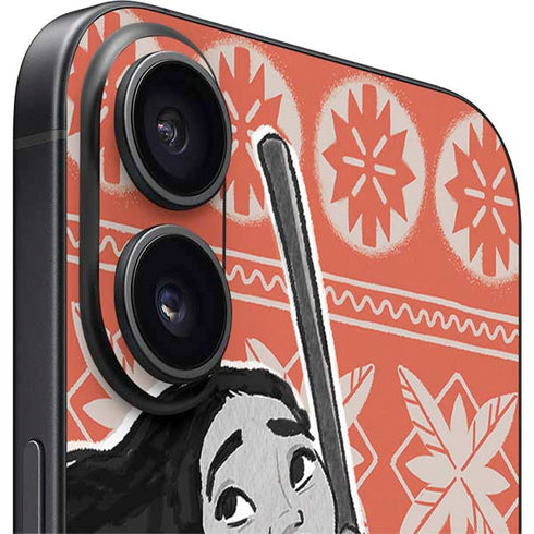 Disney Princess Moana Character Tropical Print Art iPhone 16 Skin