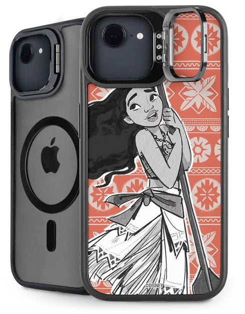 Disney Princess Moana Character Tropical Print Art iPhone 16e Kickstand Case