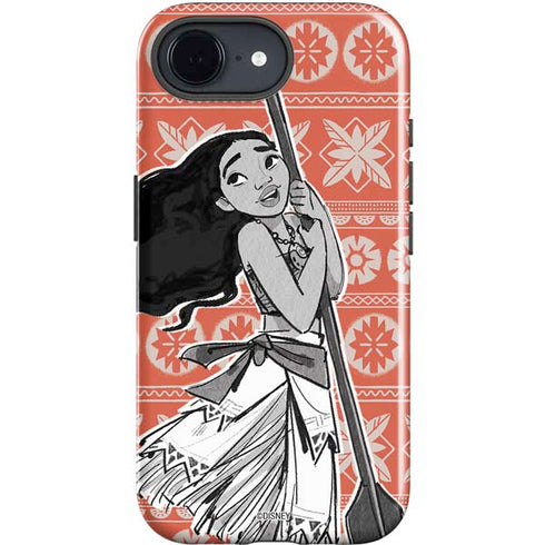Disney Princess Moana Character Tropical Print Art iPhone 16e Impact Case