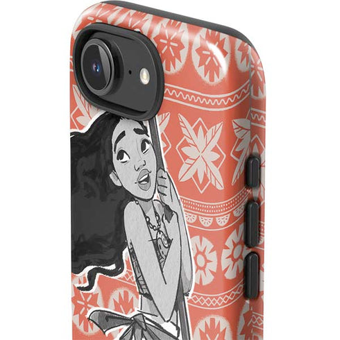 Disney Princess Moana Character Tropical Print Art iPhone 16e Impact Case