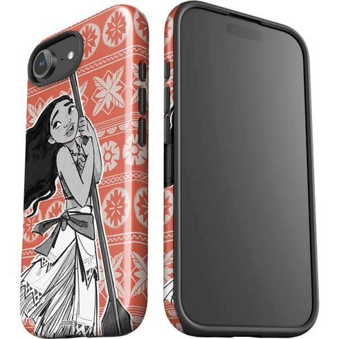Disney Princess Moana Character Tropical Print Art iPhone 16e Impact Case
