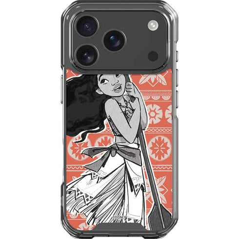 Disney Princess Moana Character Tropical Print Art iPhone 18 Pro Clear Case