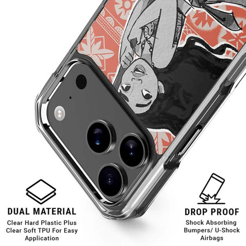 Disney Princess Moana Character Tropical Print Art iPhone 18 Pro Clear Case
