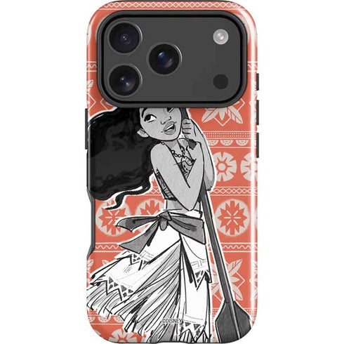 Disney Princess Moana Character Tropical Print Art iPhone 18 Pro Impact Case