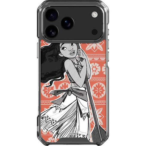 Disney Princess Moana Character Tropical Print Art iPhone 18 Pro Max Clear Case