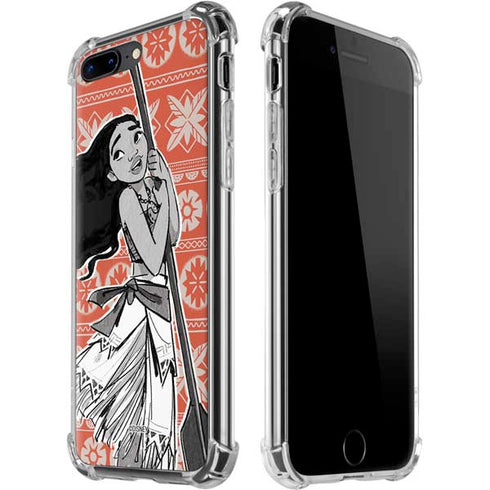 Disney Princess Moana Character Tropical Print Art iPhone Cases