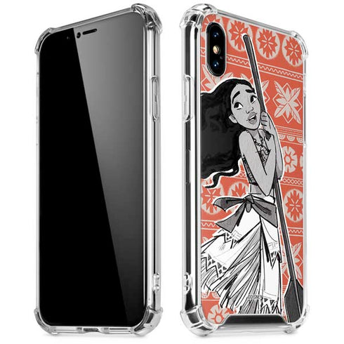Disney Princess Moana Character Tropical Print Art iPhone X/XS Clear Case