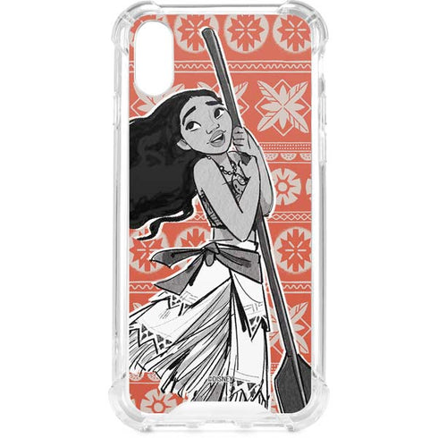Disney Moana Character Tropical Print Art iPhone XS Clear Case