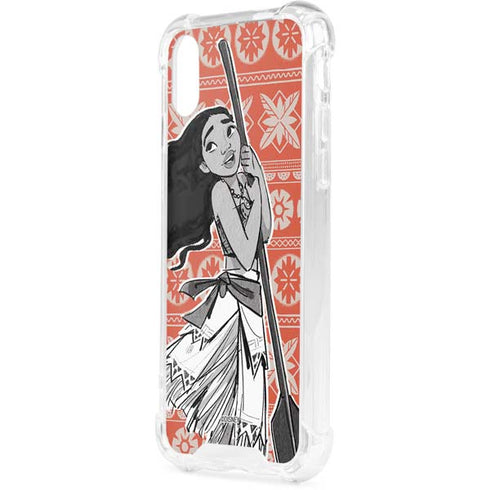 Disney Moana Character Tropical Print Art iPhone XS Clear Case