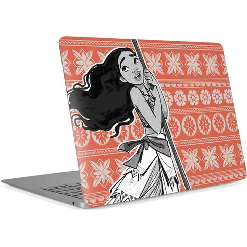 Disney Princess Moana Character Tropical Print Art Apple MacBook Air Skin