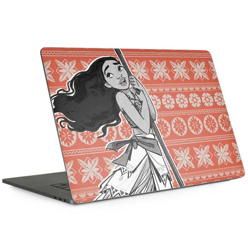 Disney Princess Moana Character Tropical Print Art MacBook Skins