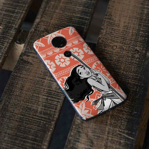 Disney Moana Character Tropical Print Art Moto E5 Plus Skin