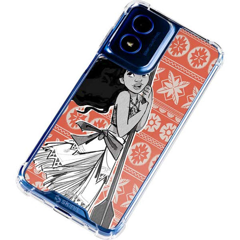 Disney Princess Moana Character Tropical Print Art Moto G 5G (2024) Clear Case