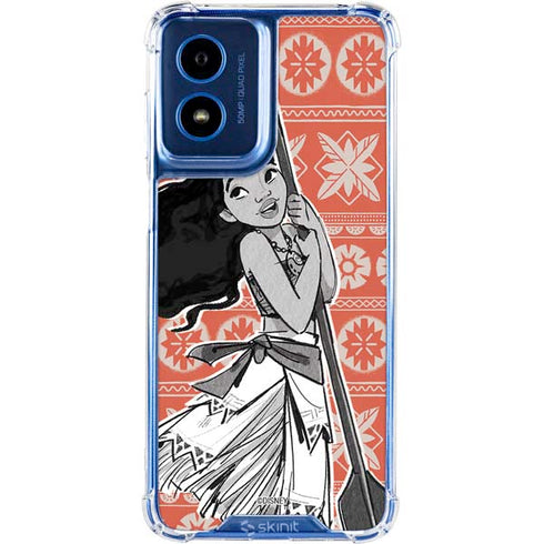 Disney Princess Moana Character Tropical Print Art Moto G Play 4G (2024) Clear Case