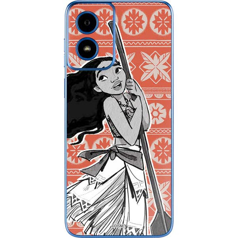 Disney Princess Moana Character Tropical Print Art Moto G Play 4G (2024) Skin