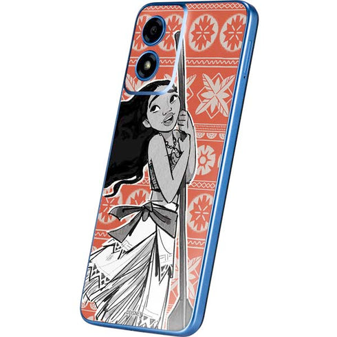 Disney Princess Moana Character Tropical Print Art Moto G Play 4G (2024) Skin