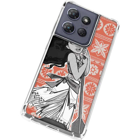 Disney Princess Moana Character Tropical Print Art Moto G Play 5G (2025) Clear Case