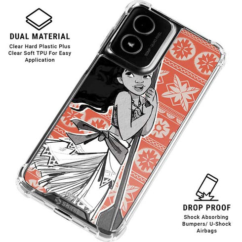 Disney Moana Character Tropical Print Art Moto G Power 5G (2024) Clear Case