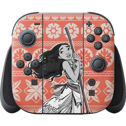 Disney Princess Moana Character Tropical Print Art Nintendo Switch 2 (2025) Joy-Con Controller Skin