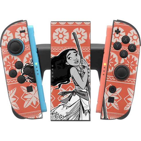 Disney Princess Moana Character Tropical Print Art Nintendo Switch 2 (2025) Joy-Con Controller Skin