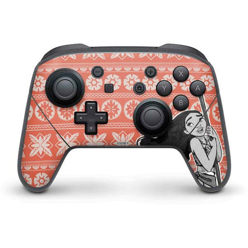 Disney Moana Character Tropical Print Art Nintendo Switch Pro Controller Skin