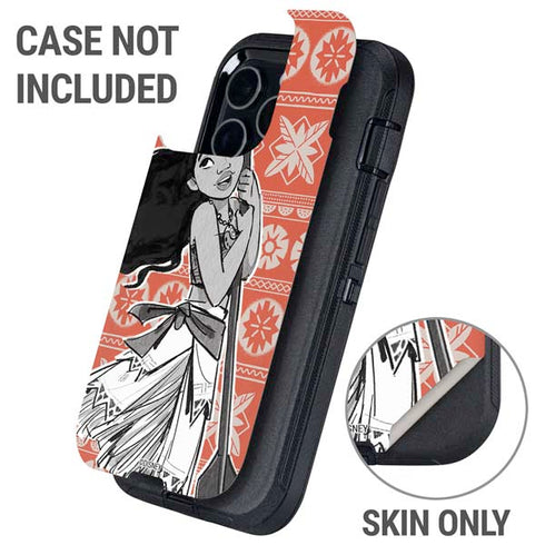 Disney Moana Character Tropical Print Art Otterbox Defender iPhone Skin