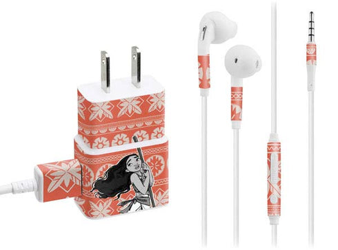 Disney Moana Character Tropical Print Art Phone Charger Skin