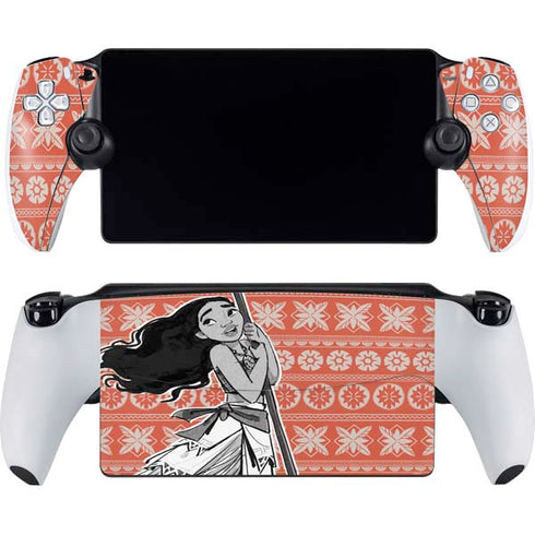 Disney Princess Moana Character Tropical Print Art PlayStation PS5 Skins