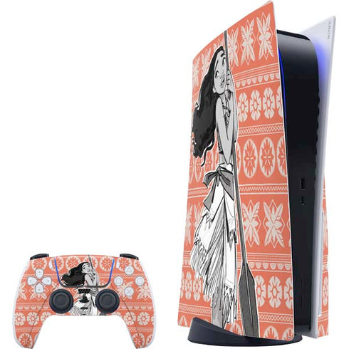 Disney Princess Moana Character Tropical Print Art PlayStation PS5 Skins