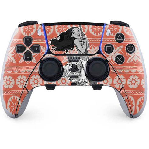 Disney Moana Character Tropical Print Art PS5 DualSense Edge Pro Controller Skin