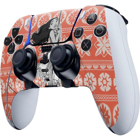 Disney Moana Character Tropical Print Art PS5 DualSense Edge Pro Controller Skin