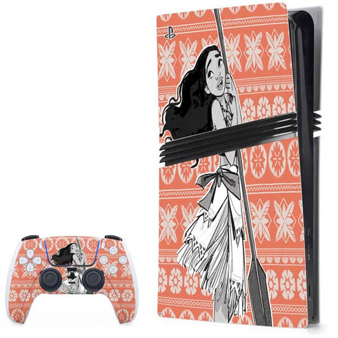 Disney Princess Moana Character Tropical Print Art PlayStation PS5 Skins