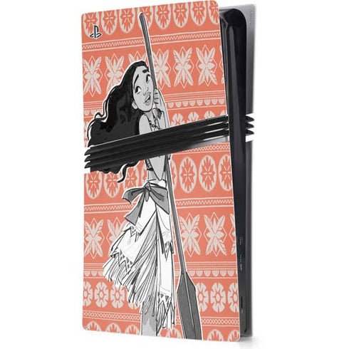 Disney Princess Moana Character Tropical Print Art PS5 Pro Console Skin