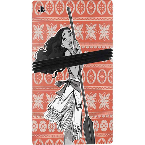 Disney Princess Moana Character Tropical Print Art PS5 Pro Console Skin