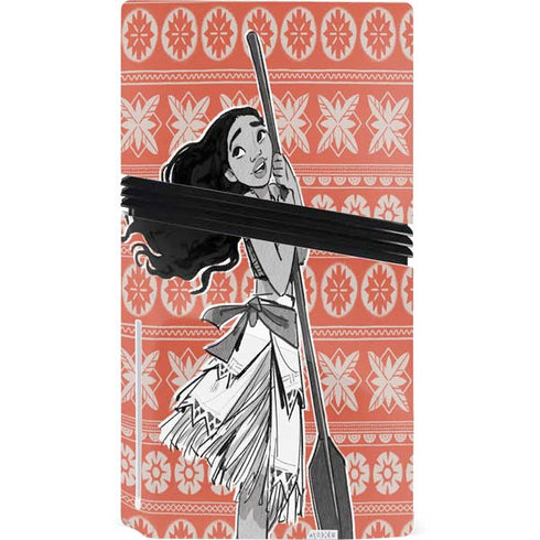 Disney Princess Moana Character Tropical Print Art PS5 Pro Disk Bundle Skin