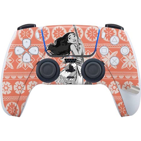 Disney Princess Moana Character Tropical Print Art PS5 Pro Disk Bundle Skin