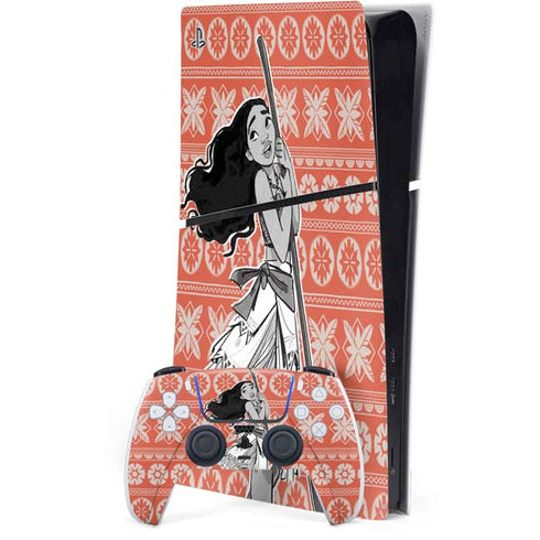 Disney Princess Moana Character Tropical Print Art PlayStation PS5 Skins