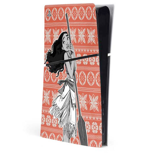 Disney Moana Character Tropical Print Art PS5 Slim Digital Edition Console Skin