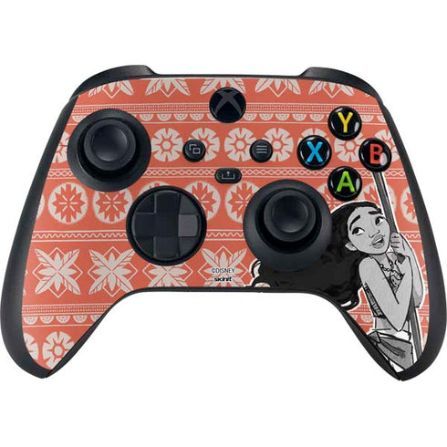 Disney Princess Moana Character Tropical Print Art Xbox Series X Skins