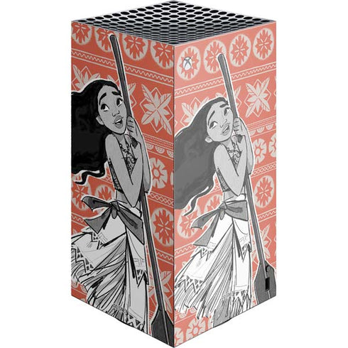 Disney Princess Moana Character Tropical Print Art XBox Series X Digital Edition Console Skin