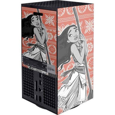 Disney Princess Moana Character Tropical Print Art XBox Series X Digital Edition Console Skin