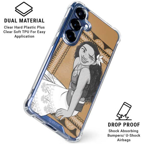 Disney Princess Moana Winking Art Galaxy S25 Clear Case