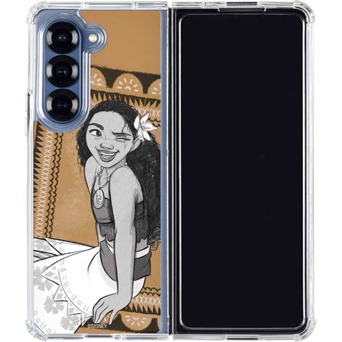 Disney Princess Moana Winking Art Galaxy Z Fold6 Clear Case