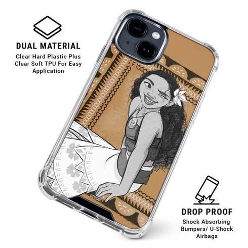 Disney Moana Winking Art iPhone 15 Clear Case